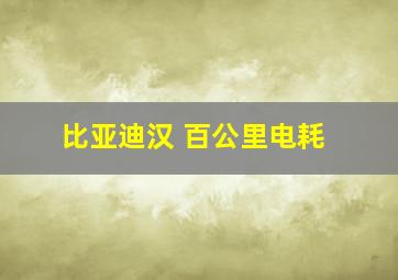 比亚迪汉 百公里电耗